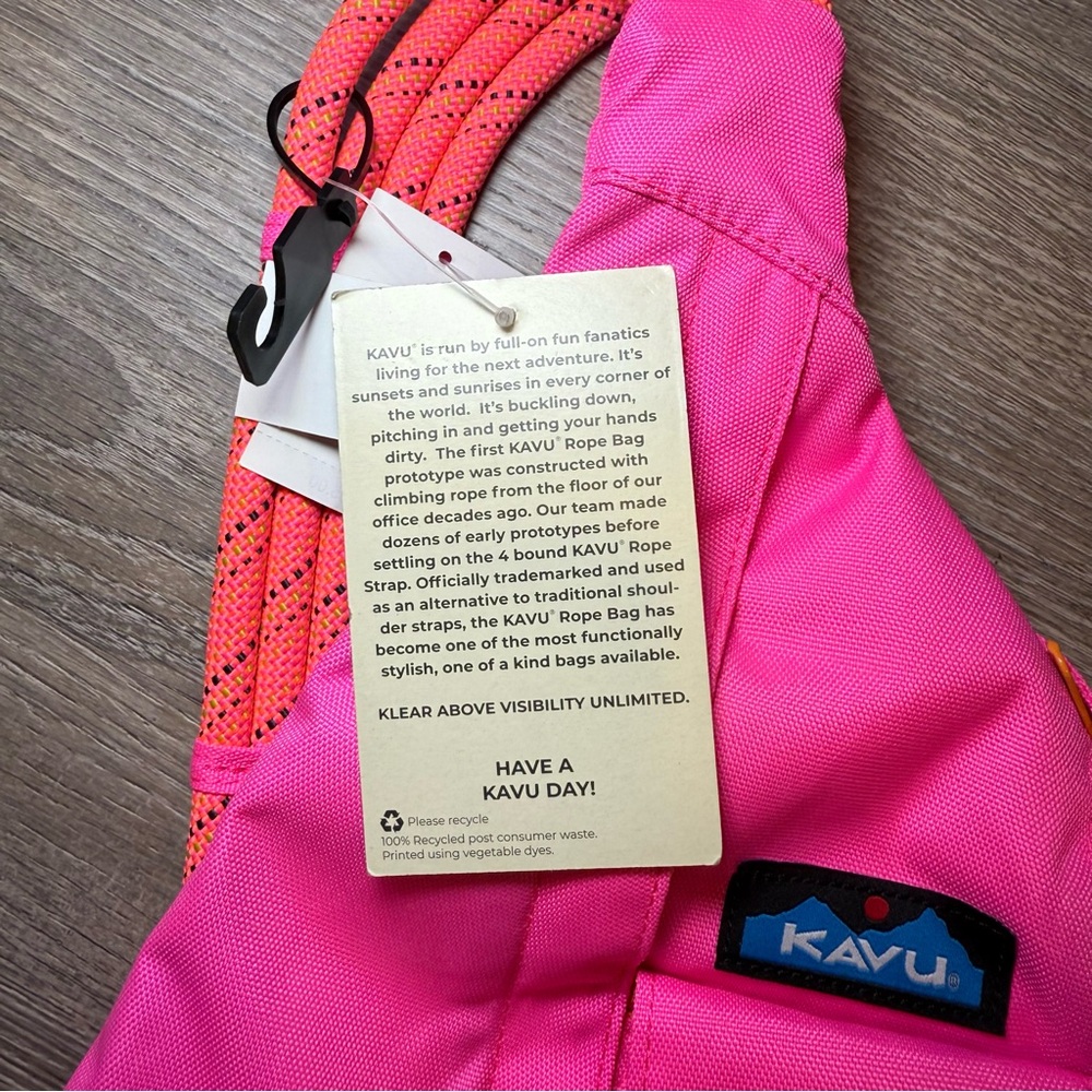 Kavu Vibrant Pink Sling Bag with Orange Details - Picture 6 of 9